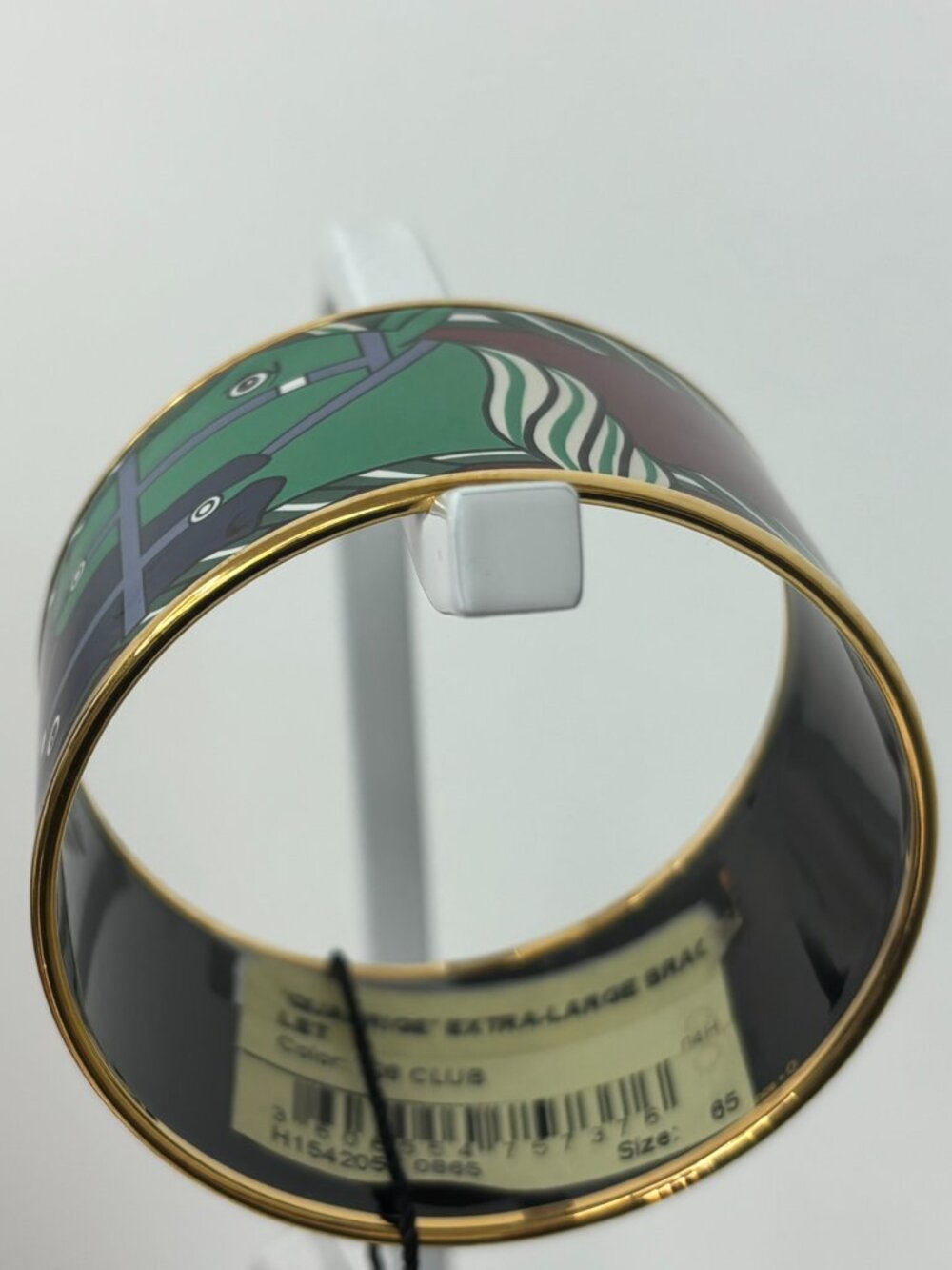 Hermès NWT Quadrige Extra-Large Enamel Bangle Bracelet - Gold Plated 65